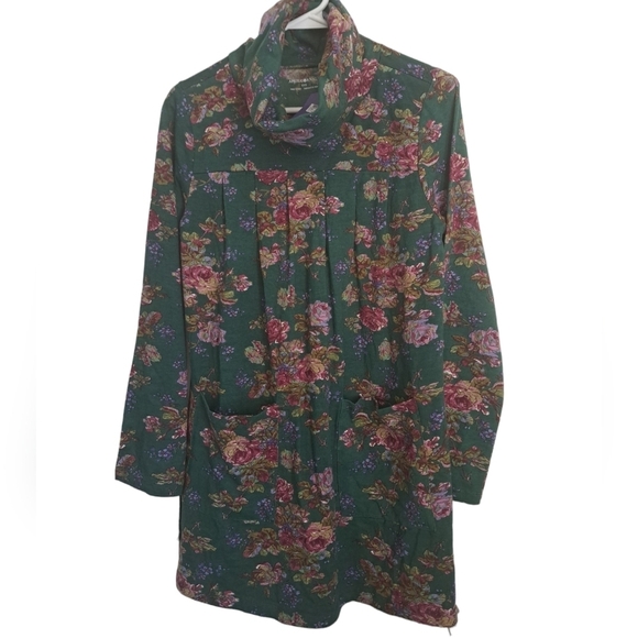 April Cornell Tops - APRIL CORNELL forest comfort jersey tunic floral cowl neck long sleeve top XXS